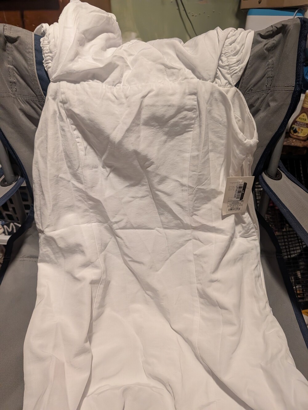 Wild Fable Target Women Linen Blend Puff Sleeve Mini Dress White NWT 018-03-5047
